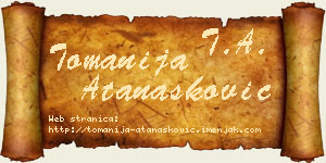 Tomanija Atanasković vizit kartica
